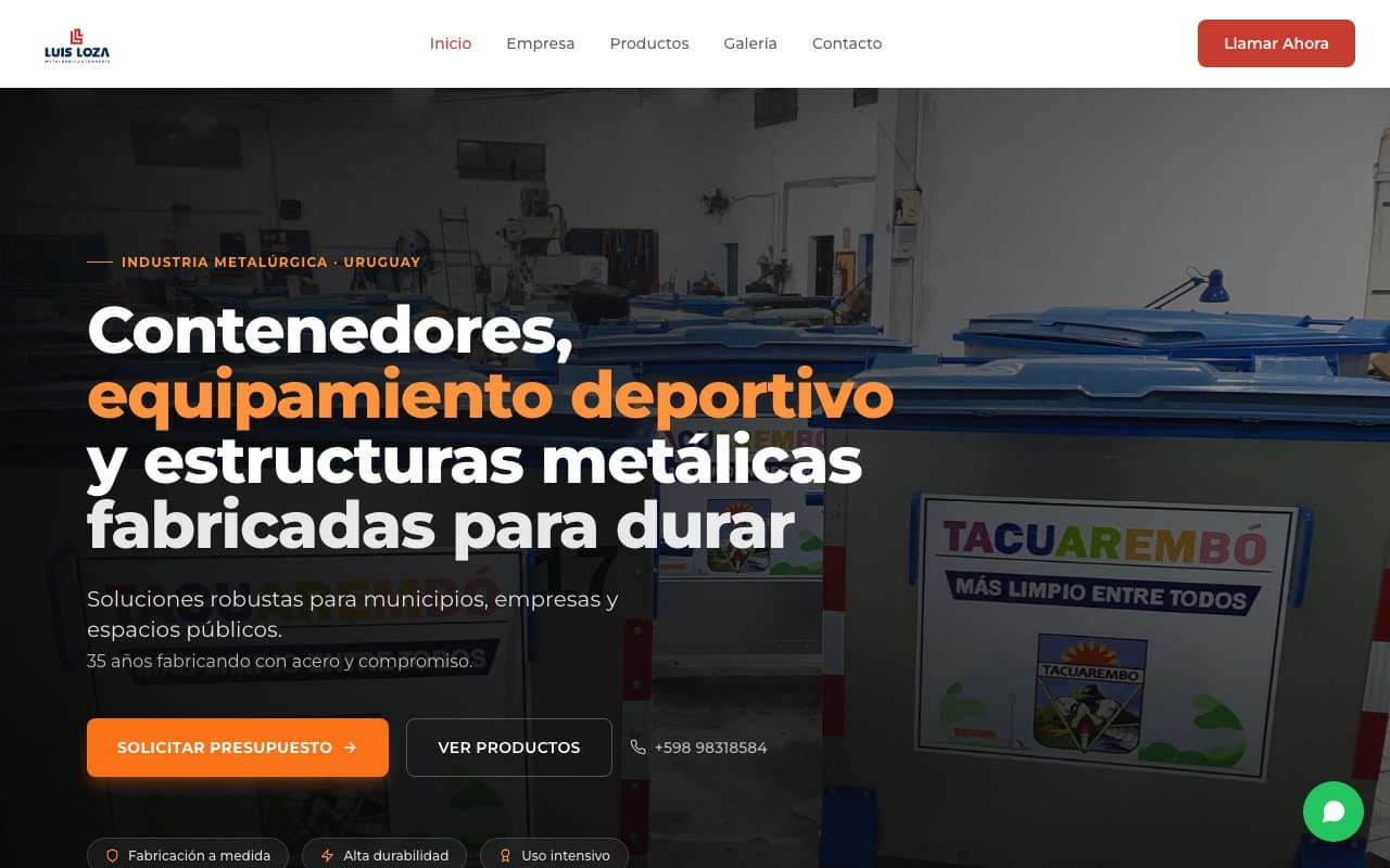 Captura de pantalla de Metalúrgica Luis Loza